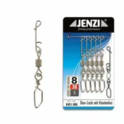 Jenzi NO KNOT-Verbinder Mit Duo-Lock Karabiner-Wirbel -Angelzubehör Verkäufe Jenzi Duo Lock mit Knotenlosverbinder 8451008 1280x1280